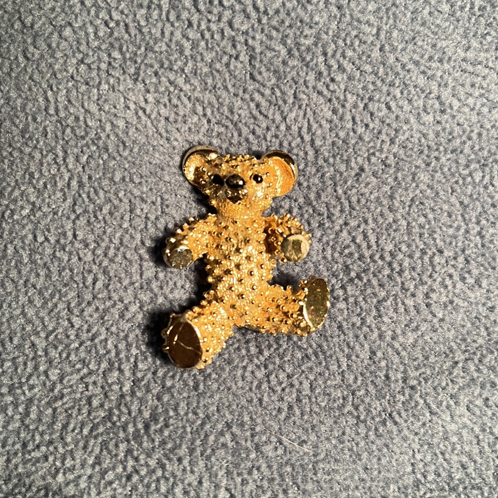 2 brooches. Teddy Bear and horse. Gold tone - Picture 2 of 8